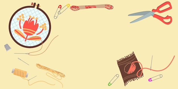 zestaw do haftu: igły i nici